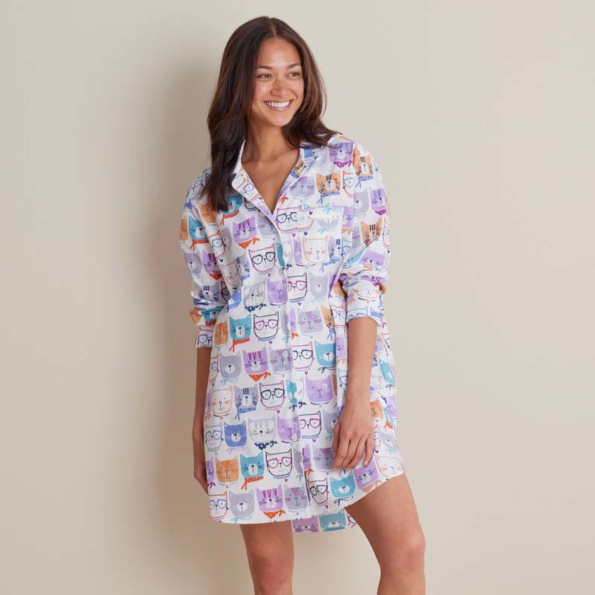 Printed Poplin Women's Nightshirt