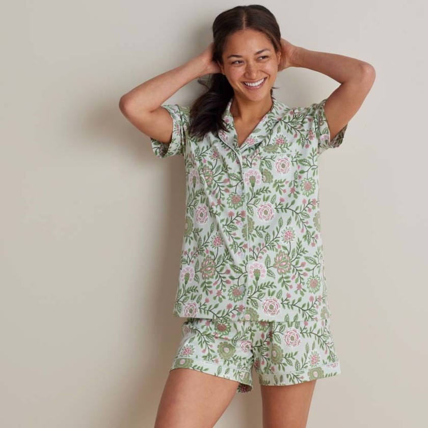 Printed Peruvian Cotton Women's Shorts Set