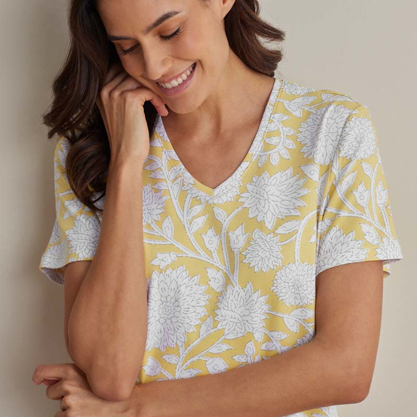 Printed Pima Cotton Women's Nightshirt,Avignon