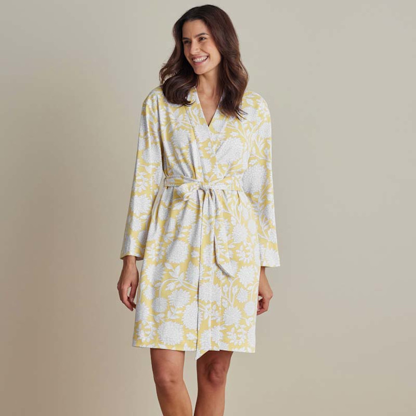 Printed Pima Cotton Women's Kimono Robe