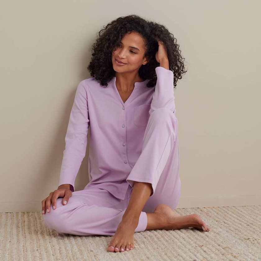Pima Cotton Women's Button-Down Pajama Set