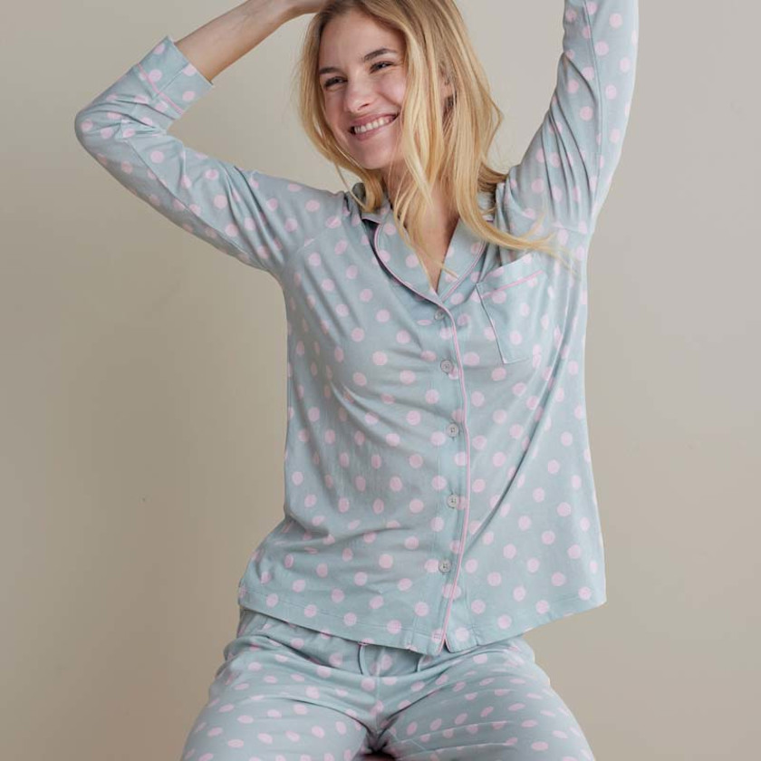 Cotton Modal Women's Button-Down Pajama Set