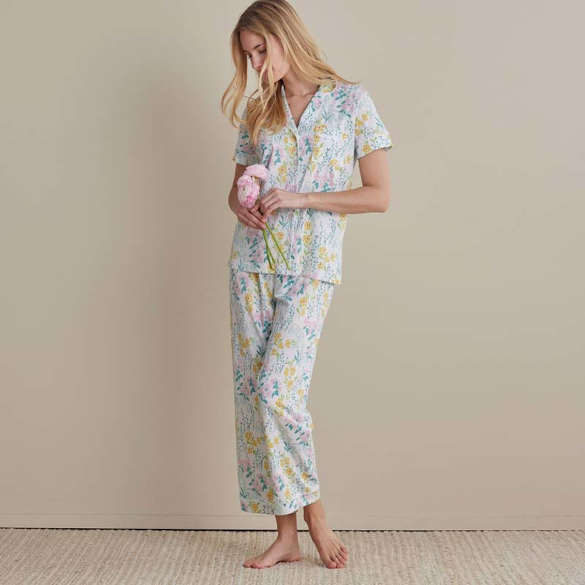 Cotton Modal Women's Cropped Pants Pajama Set