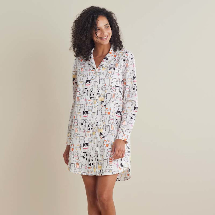 Printed Poplin Women's Nightshirt