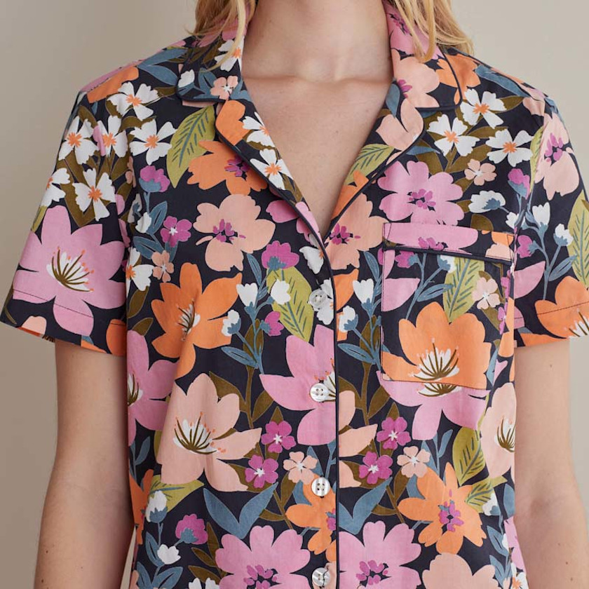 Printed Poplin Women's Shorts Set,Wild Floral
