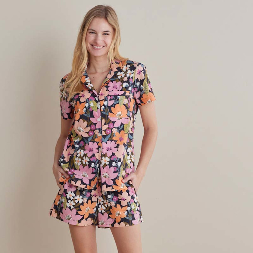 Printed Poplin Women's Shorts Set