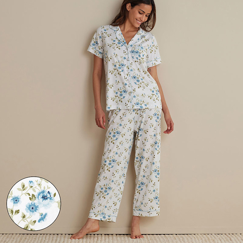 Cotton Modal Women's Cropped Pants Pajama Set