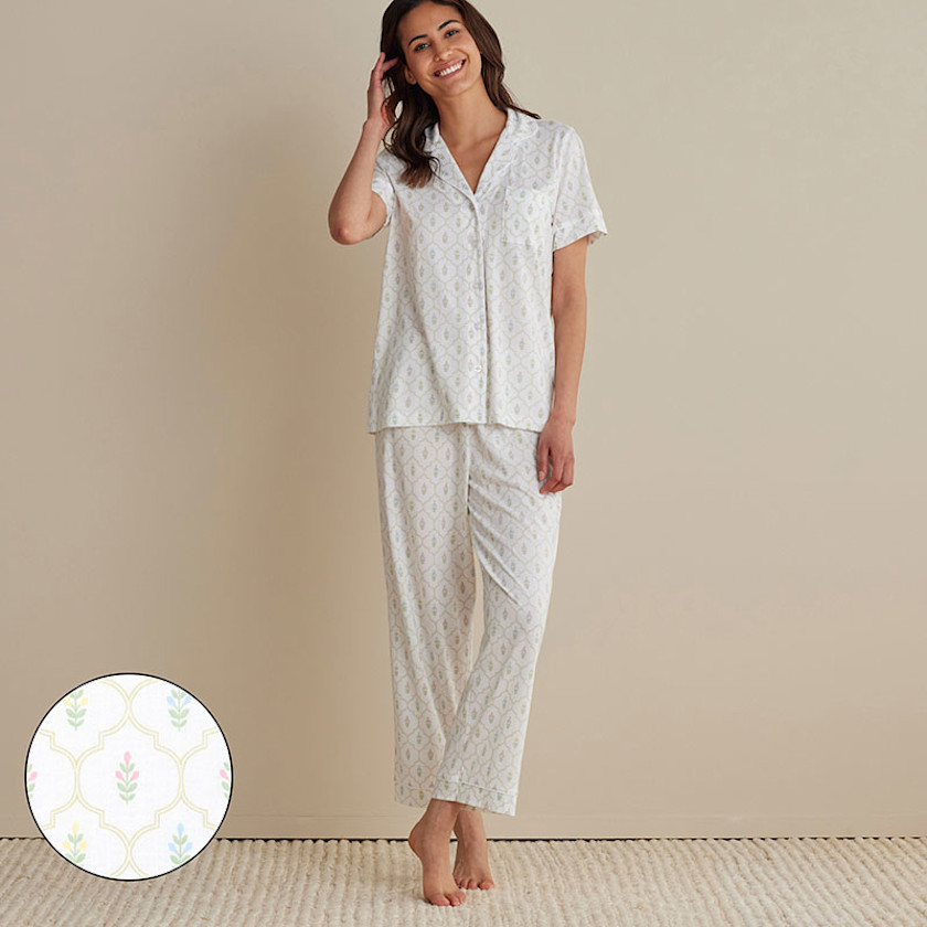 Cotton Modal Women's Cropped Pants Pajama Set