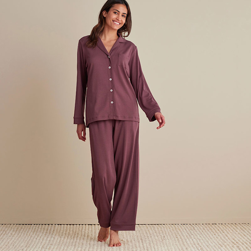 Pima Cotton Women's Button-Down Pajama Set