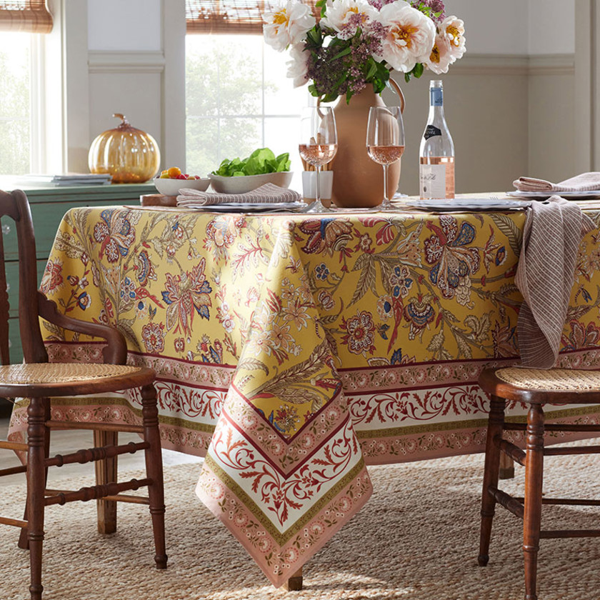 Garden Floral Cotton Tablecloth - Kamalei Floral, 70 in. x 90 in.