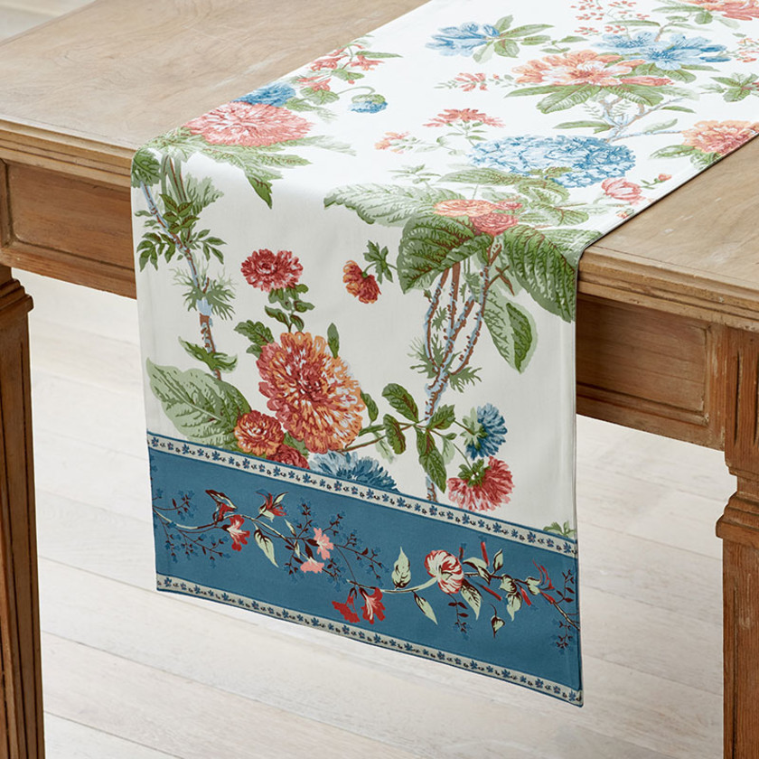 Garden Floral Cotton Table Runner