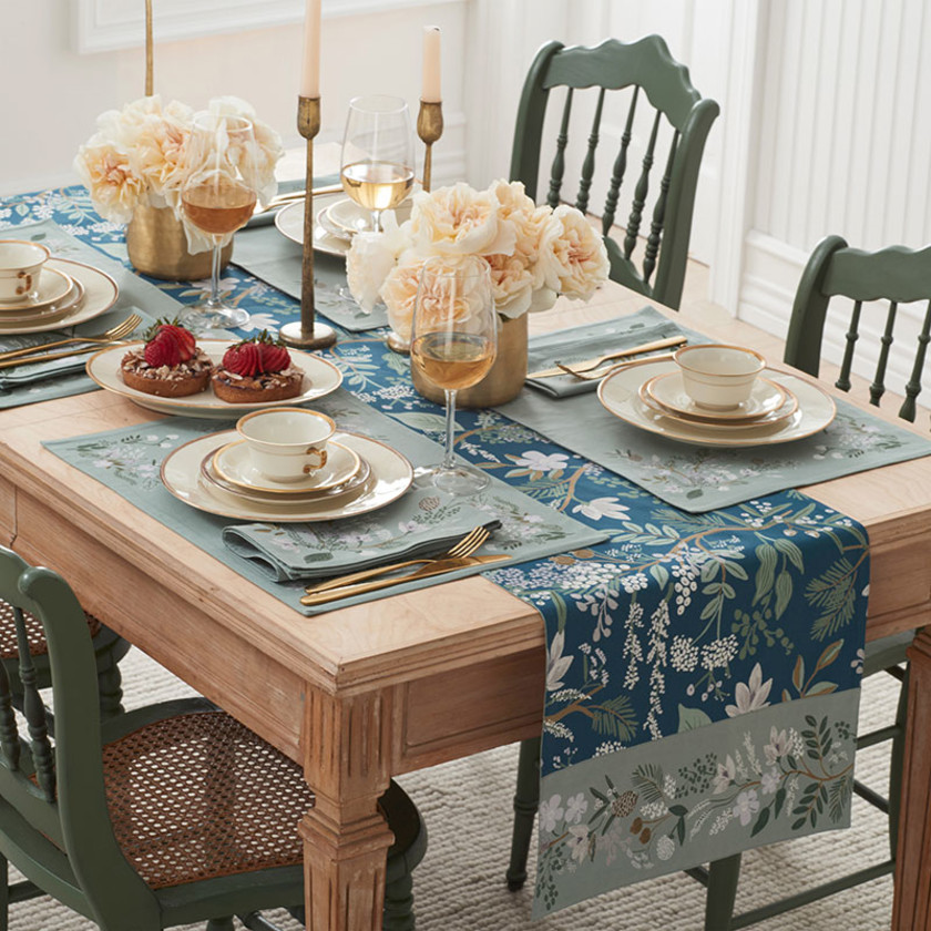 Juniper Forest Table Runner - Navy, 16 in. x 90 in.,Navy