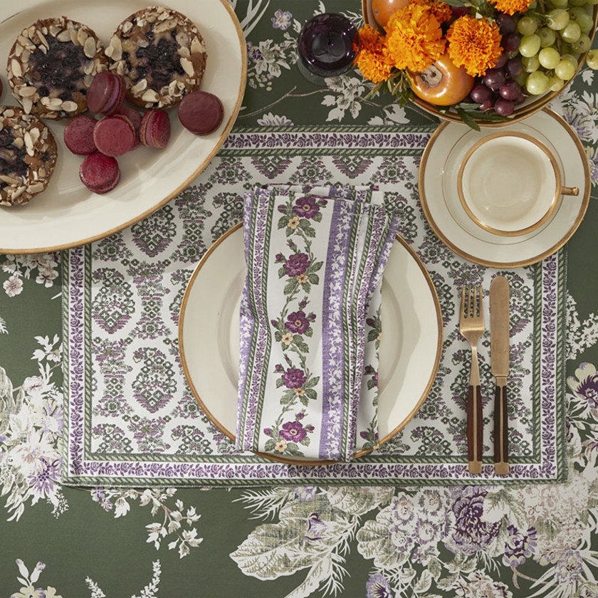 Rose Stripe & Malti Placemats, Set of 4 - Malti,Malti