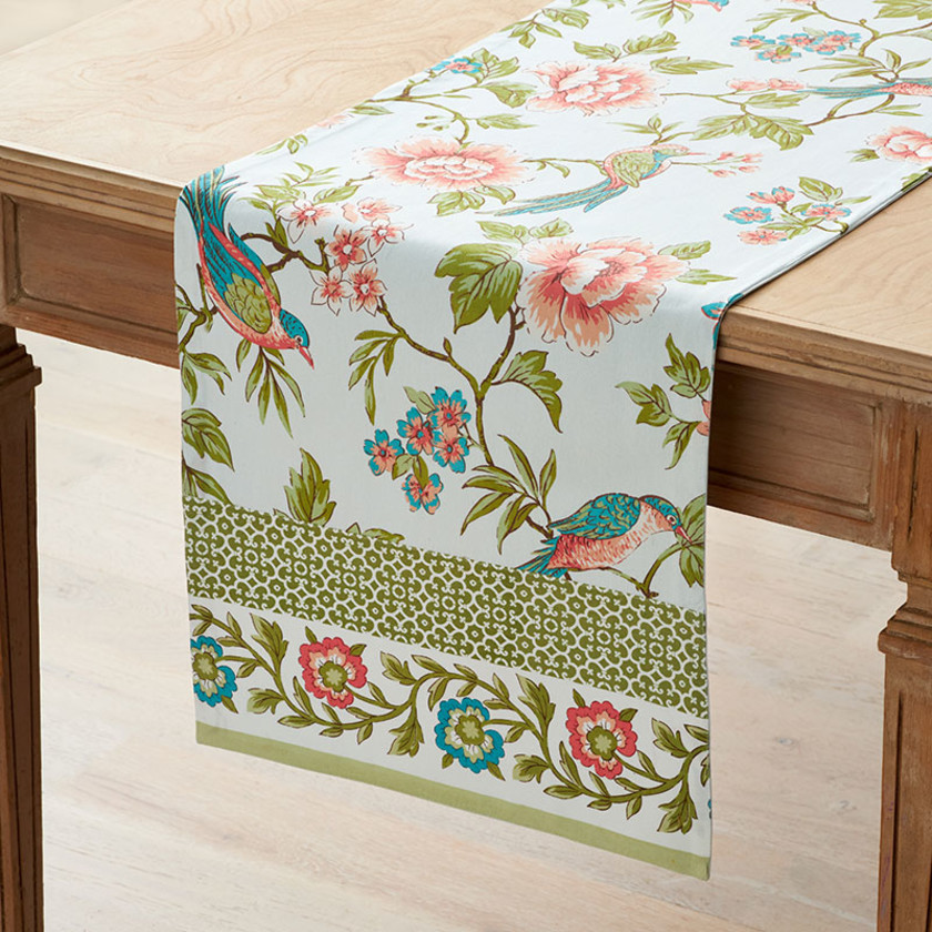 Garden Floral Cotton Table Runner