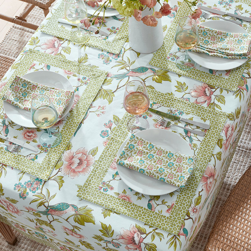 Garden Floral Cotton Napkins, Set of 4 - Spring Birds,Spring Birds