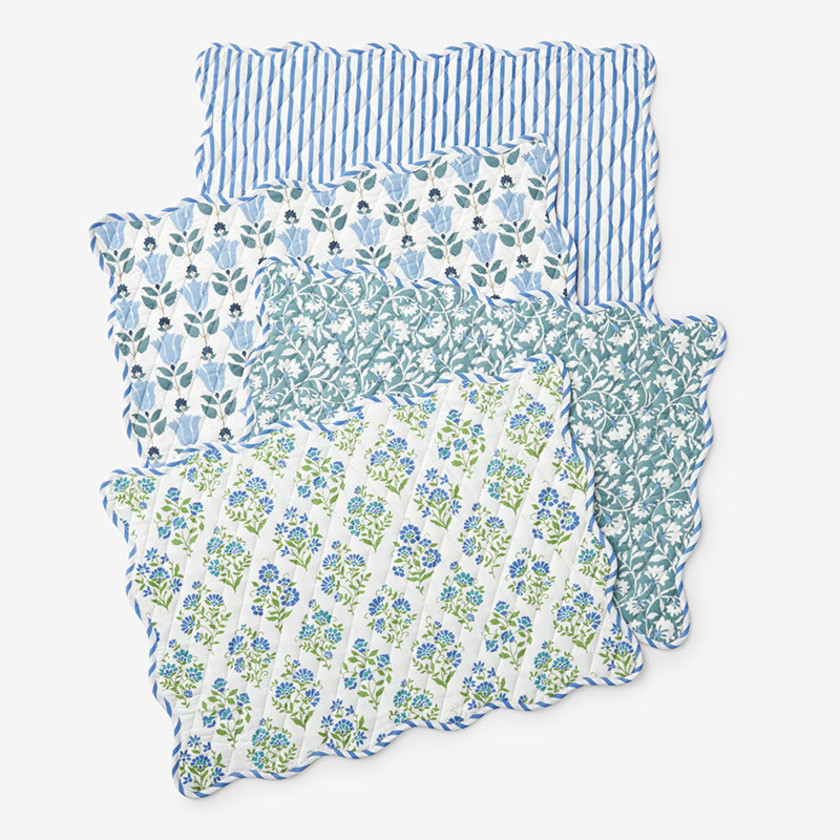 Mix & Match Printed Cotton Quilted Reversible Placemats, Set of 4