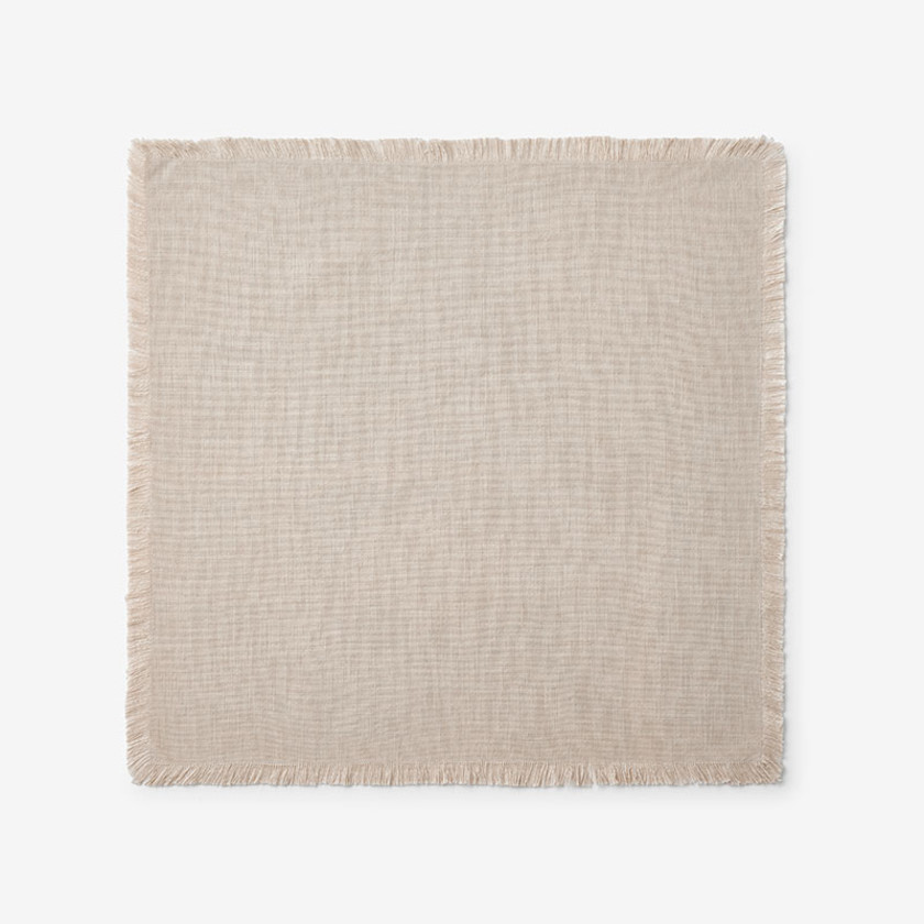 Solid Fringe Napkins, Set of 4 - Putty,Putty