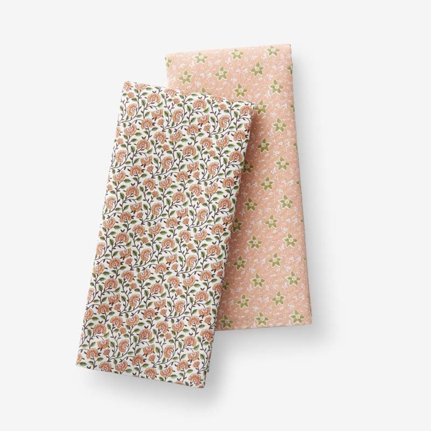 Mix & Match Printed Cotton Tea Towels, Set of 2