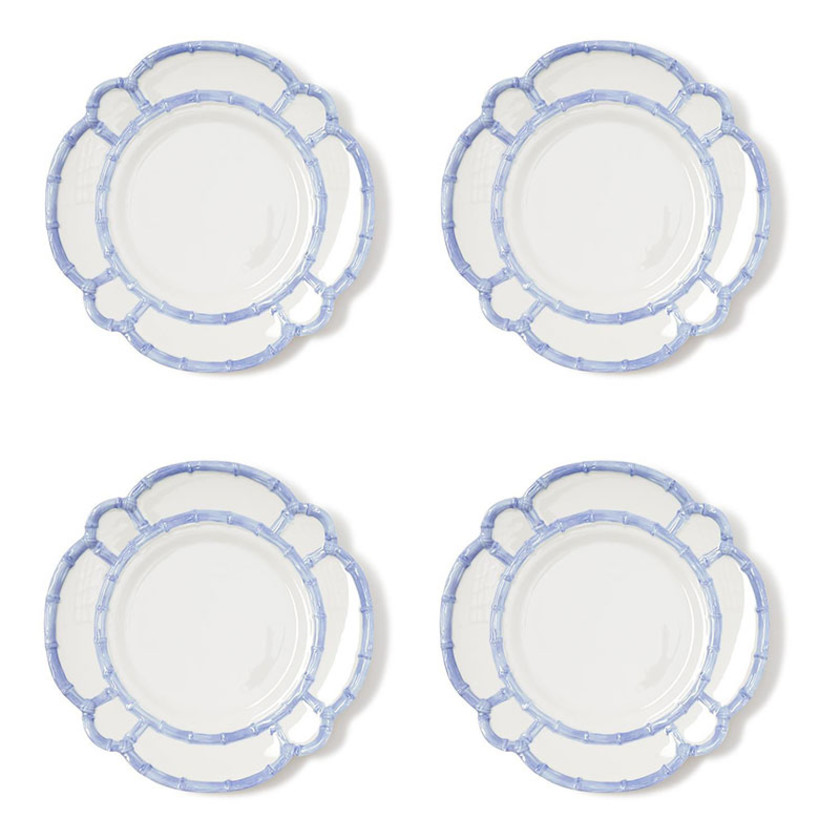 Faux Bamboo Border Melamine 4-Piece Dinnerware Sets