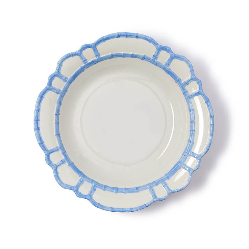 Faux Bamboo Border Melamine Serving Bowl