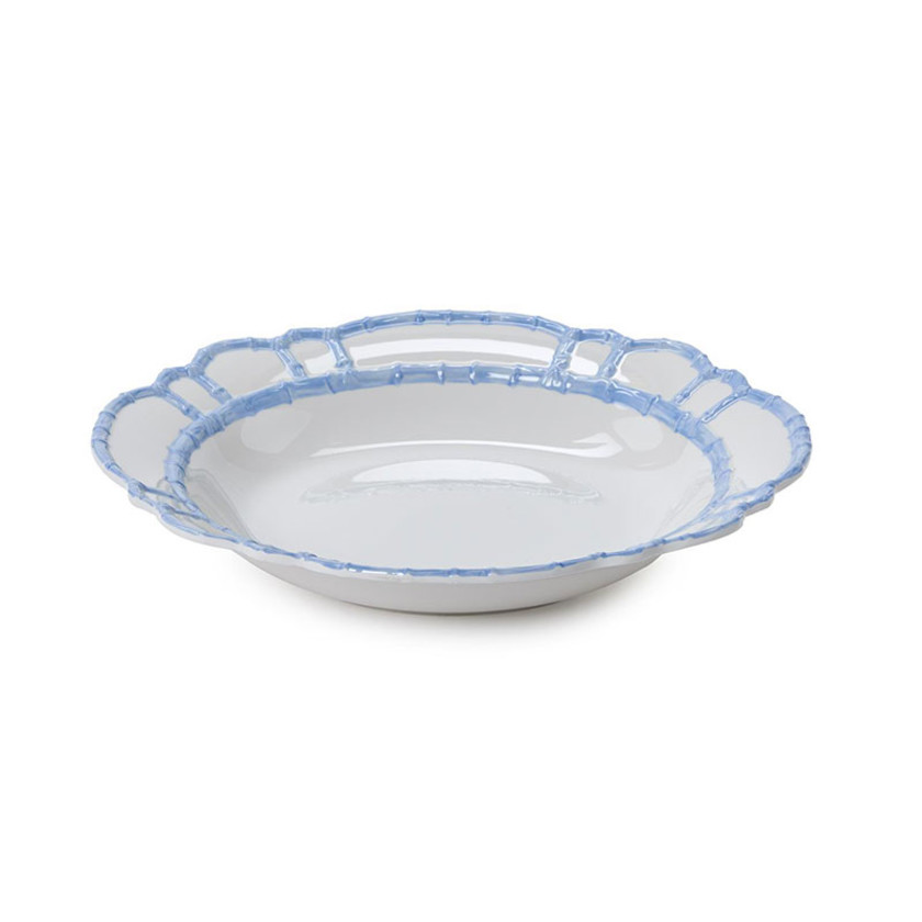Faux Bamboo Border Melamine Serving Bowl - Light Blue,Light Blue