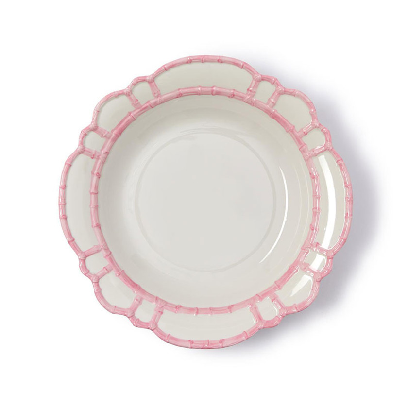 Faux Bamboo Border Melamine Serving Bowl