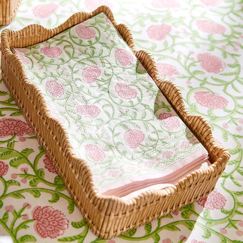 Scalloped Edge Napkin Holder - Natural, OS,Natural