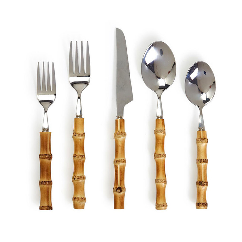 Natural Bamboo Flatware 20 pc Set