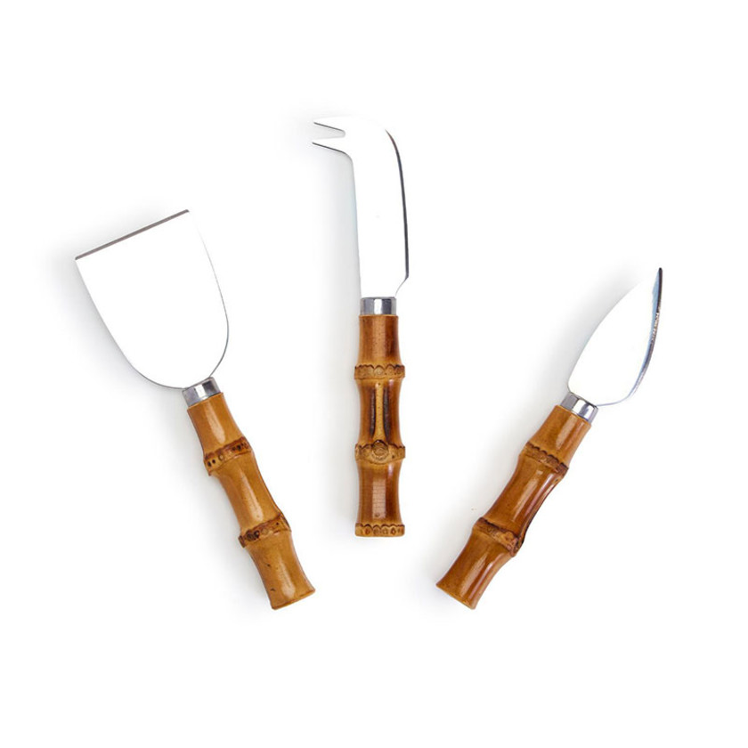 Natural Bamboo Cheese Knives Set of 3 - Natural, OS,Natural