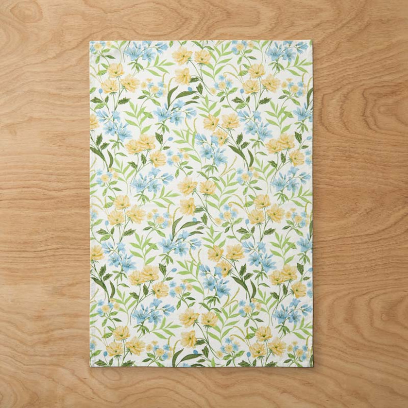 Garden Floral Cotton Tea Towels, Set of 2 - Gardenia Mist,Gardenia Mist