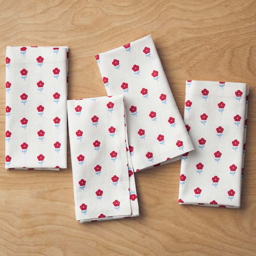 Flower Napkins, Set of 4