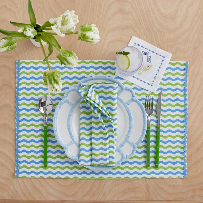 Arienna Wave Napkins, Set of 4 - Green Multi,Green Multi