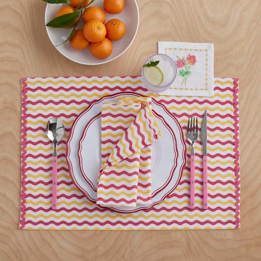 Arienna Wave Napkins, Set of 4,Pink Multi