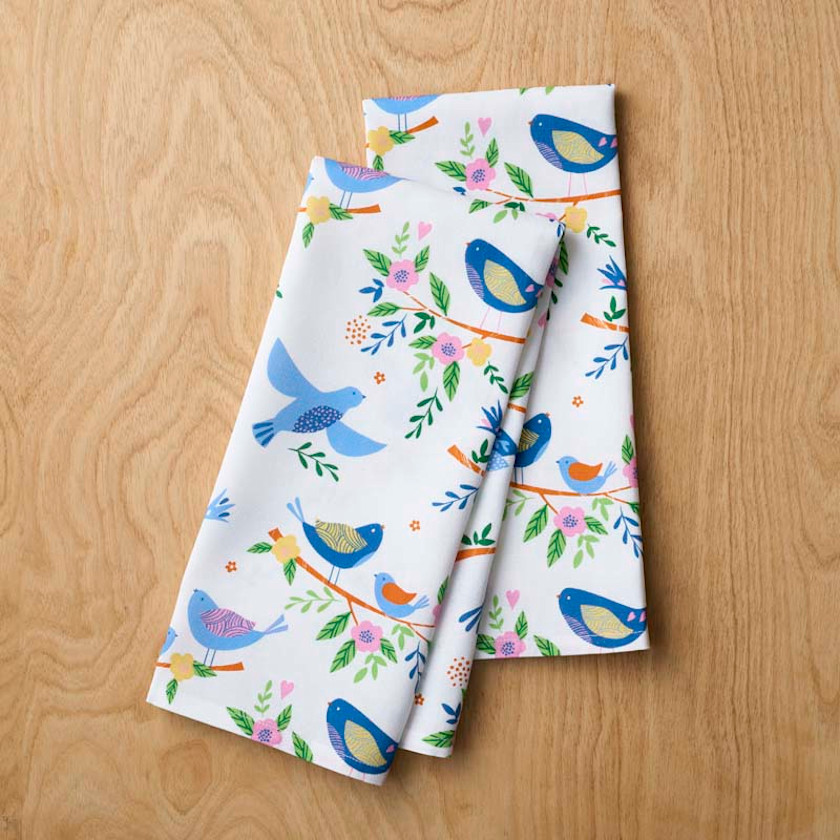 Seasonal Printed Tea Towels, Set of 2