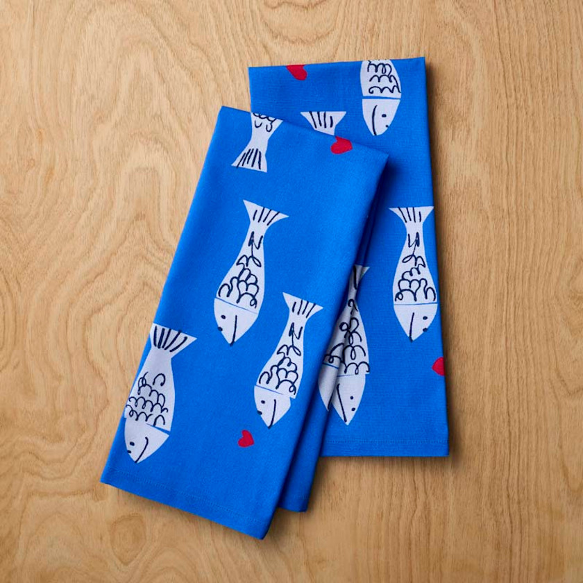 Seasonal Printed Tea Towels, Set of 2