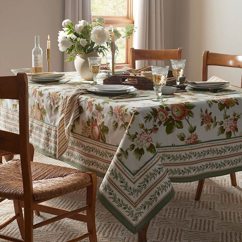 West Hill Tablecloth - Natural Multi, 70 in. x 90 in.,Natural Multi