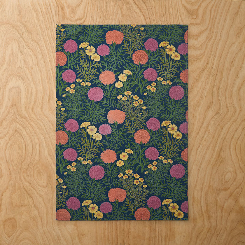 Sabena Tea Towels, Set of 2,Navy Floral Multi