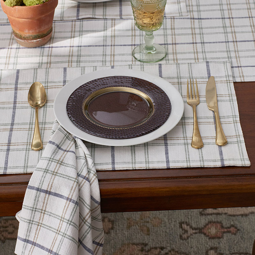 Alerie Yarn-Dyed Plaid Placemats, Set of 4 - Parchment,Parchment