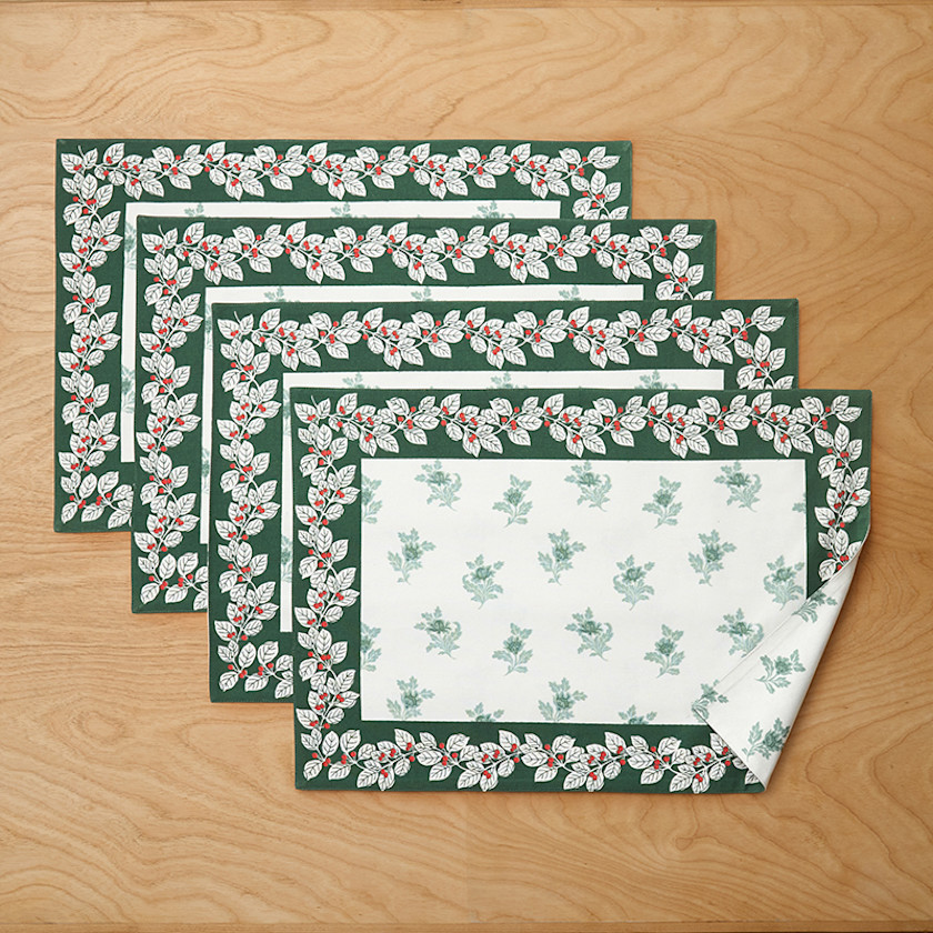 Deer Walk Reversible Placemats, Set of 4