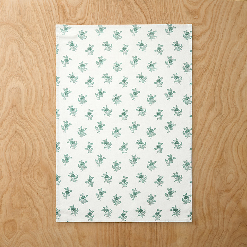 Deer Walk Tea Towels, Set of 2,Green Multi