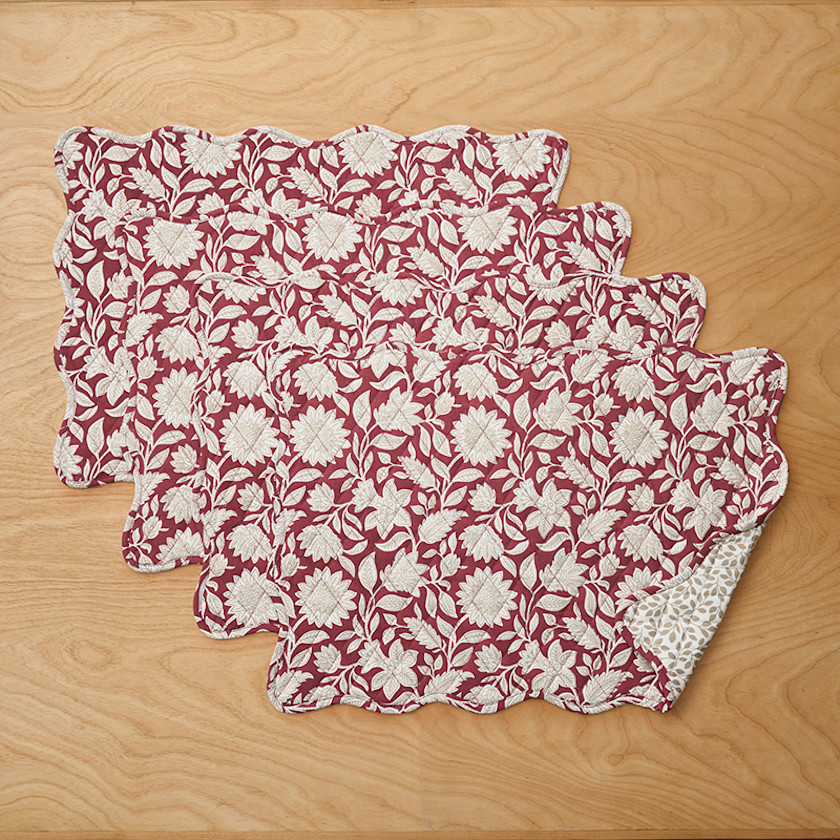 Floral Garden Reversible Placemats, Set of 4