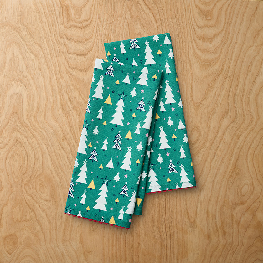 Seasonal Printed Tea Towels, Set of 2