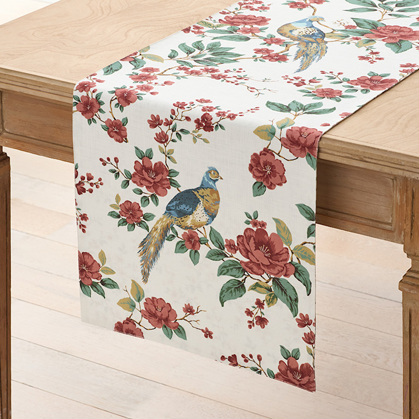 Elegant Pheasant Reversible Table Runner