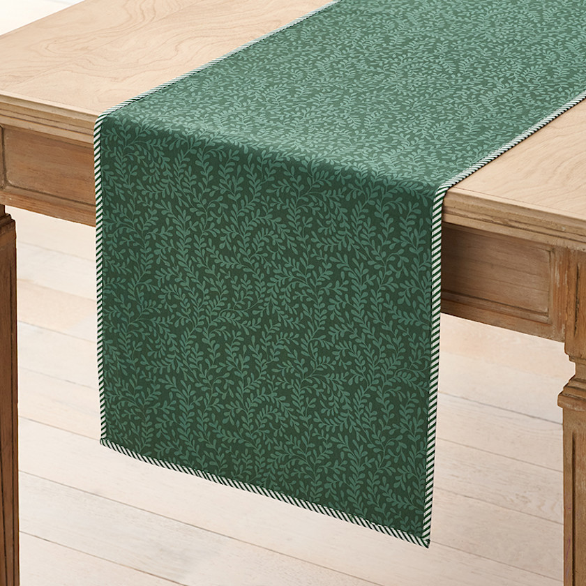 Holiday Vine Stripe Reversible Table Runner