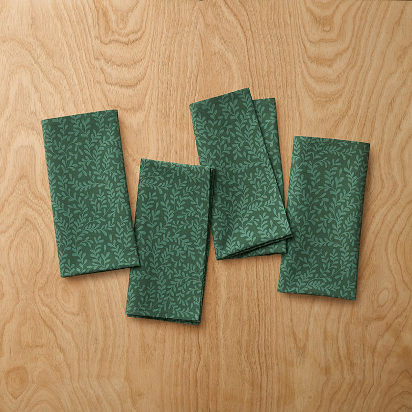 Holiday Vine Stripe Napkins, Set of 4