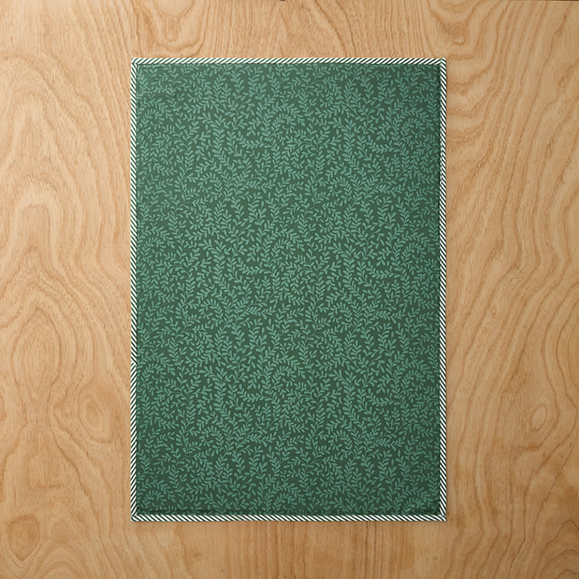 Holiday Vine Stripe Tea Towels, Set of 2,Green