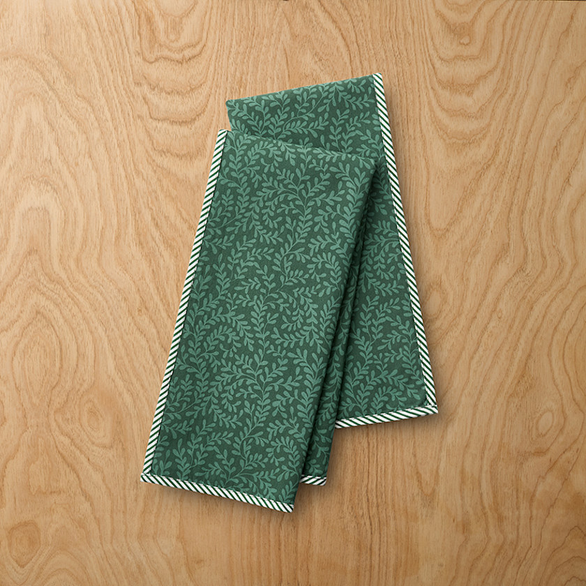 Holiday Vine Stripe Tea Towels, Set of 2
