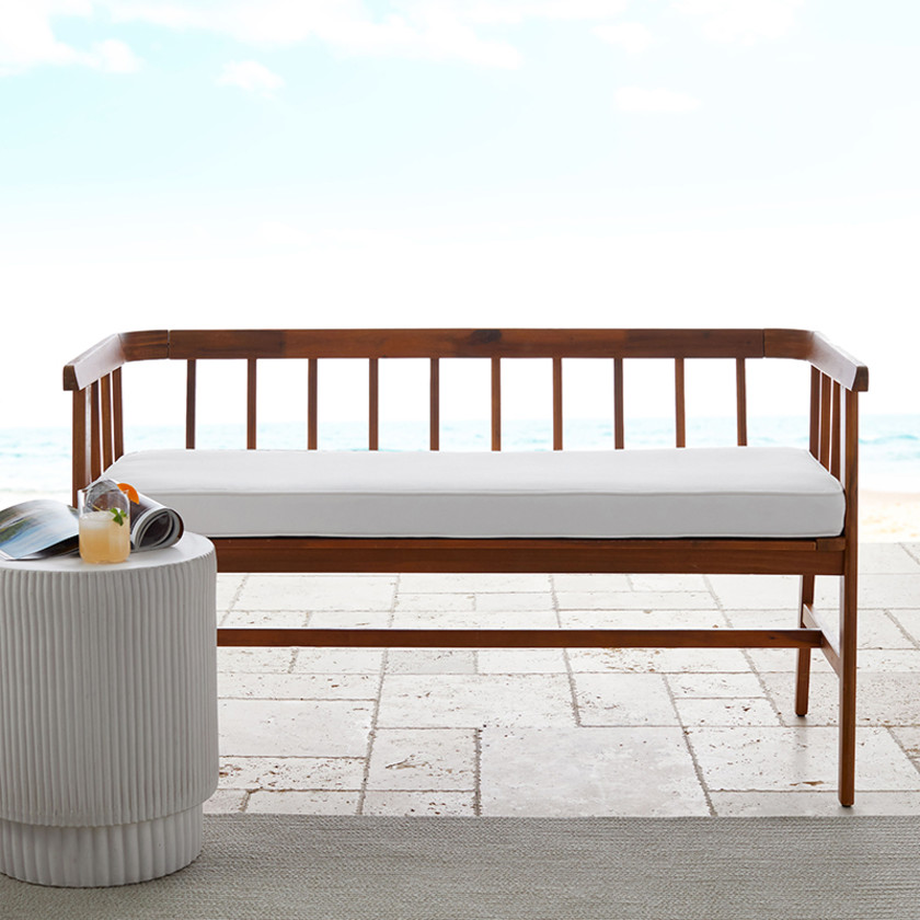 Sunbrella curved bench cushion on sale