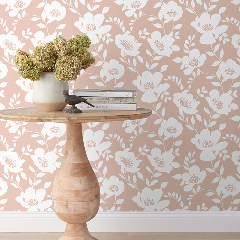 Ava Floral Wallpaper - Clay,Floral Clay