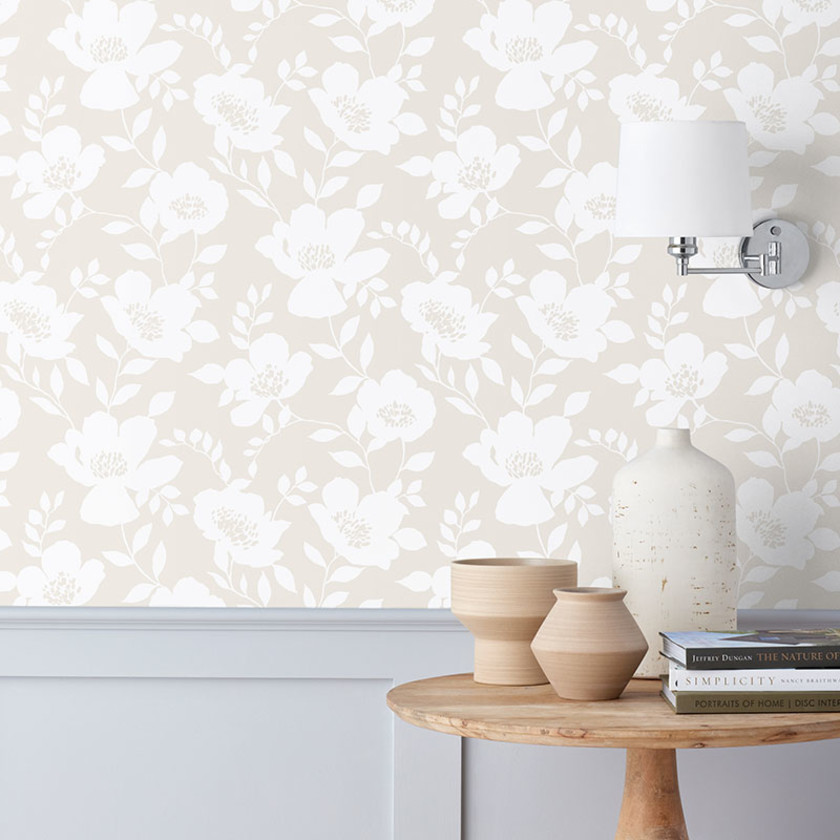 Ava Removable Wallpaper,Floral Natural
